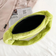 Soft Warm Plush Handbags Female Fluffy Shoulder Bags