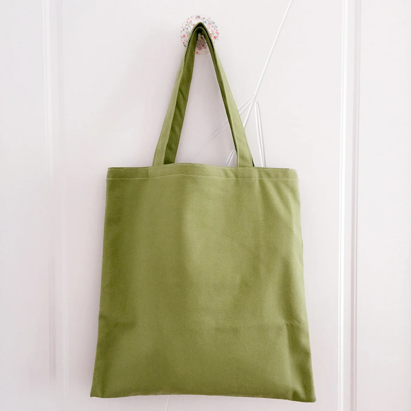 Women Solid Eco Canvas Shoulder Bag Reusable Large Handbag