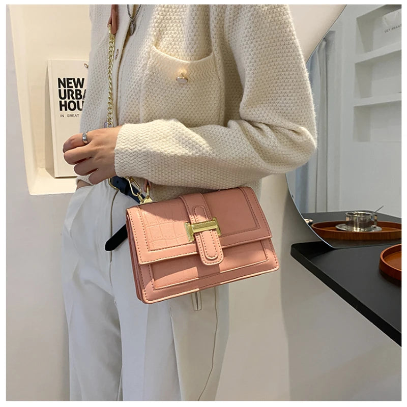 Sweet Wind Woven One-Shoulder Bag Women Casual Small Square Bag