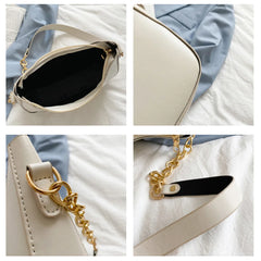 Women Solid Subaxillary Bags Ladies Single Strap Chain Shopping Handbags