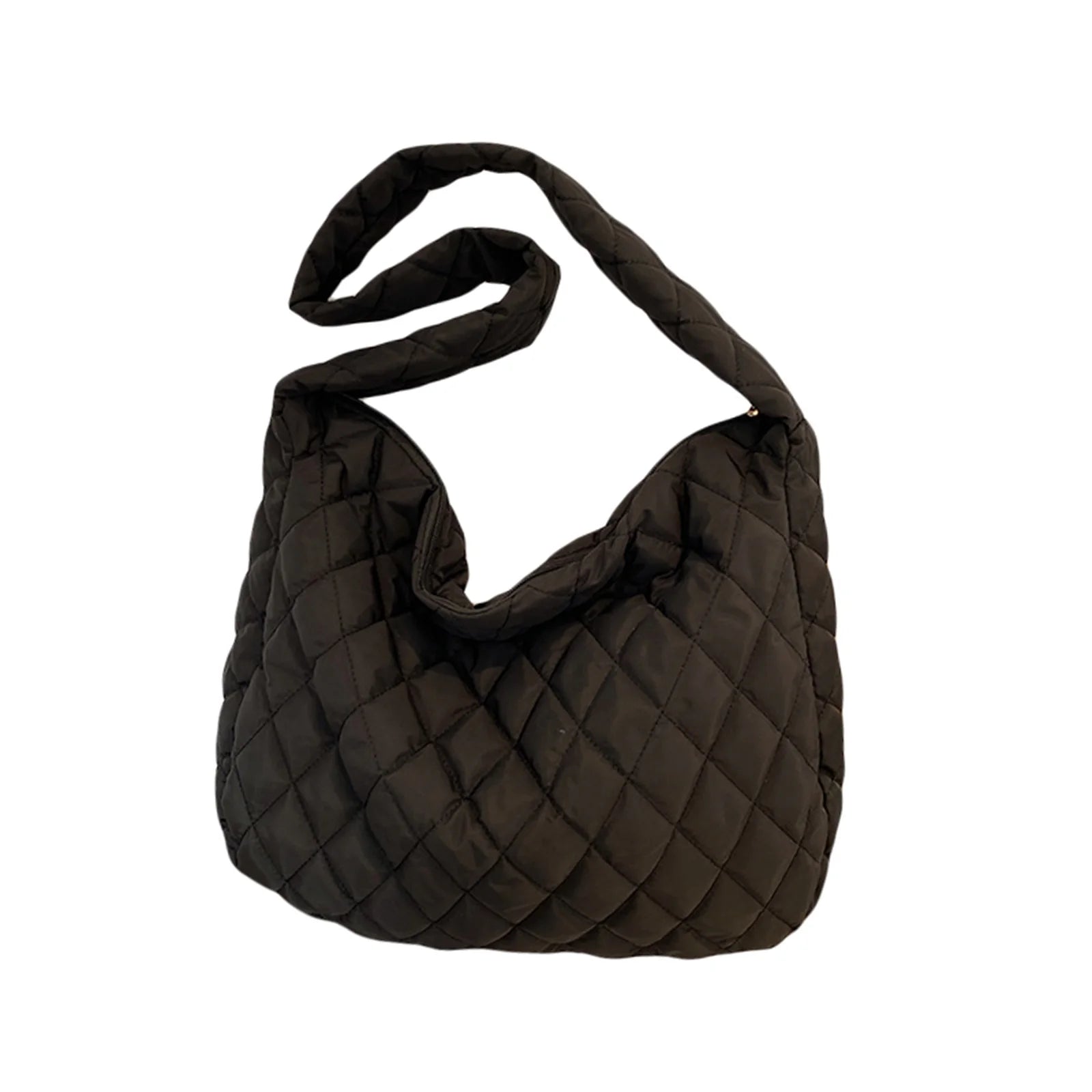 Large Capacity Women's Tote Bag with Zipper Closure - Black