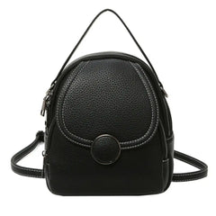 Women Zipper Mini Backpack Faux Leather Satchel Bag