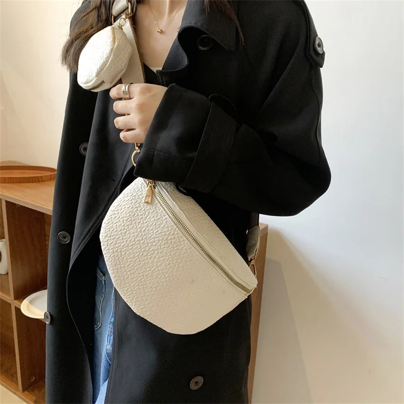 Women Solid Colour Crossbody Chest Bag
