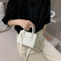 Women Solid Crossbody Handbag PU Female Travel Shoulder Top-Handle Bags