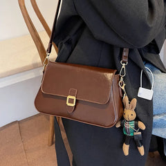 Women Retro Small Flap Messenger Bag Leather Shoulder Bag