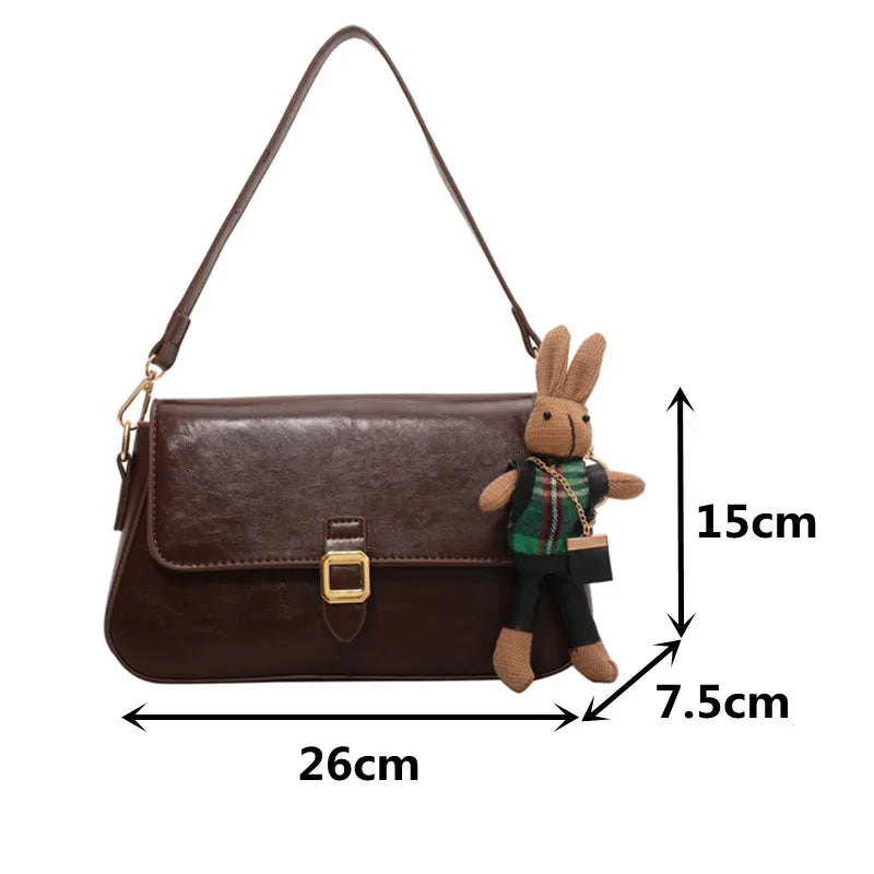 Women Retro Small Flap Messenger Bag Leather Shoulder Bag
