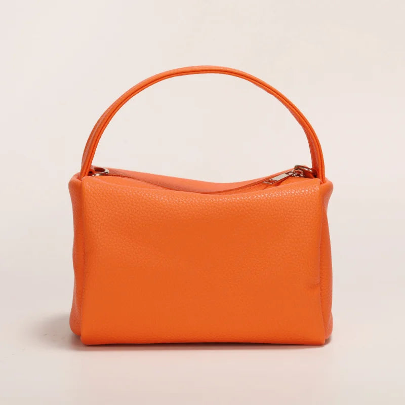 Women Square Tote Soft Handle PU Leather Handbag Messenger Bag
