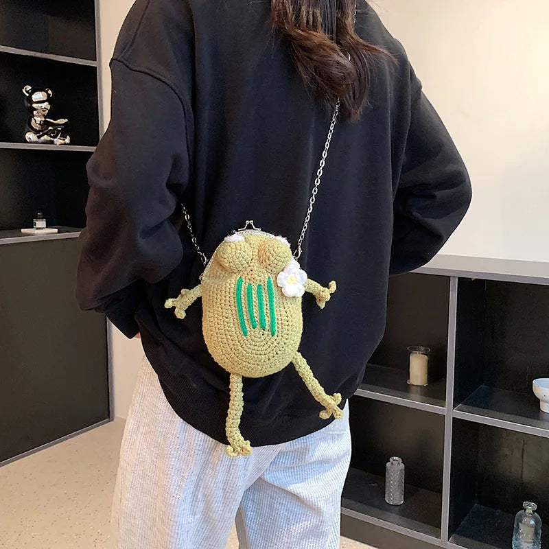 Cartoon Style Lady Chains Shoulder Messenger Bag Kawali Purse