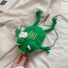Cartoon Style Lady Chains Shoulder Messenger Bag Kawali Purse