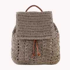 Straw Backpack Beach Top Handle Bag Casual Woven Shoulder Bag