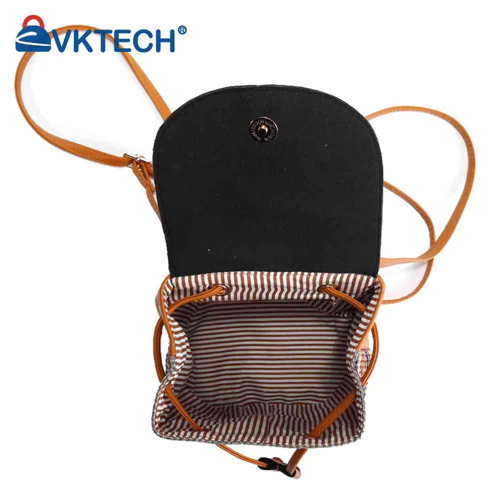 Women Straw Embroidery Shoulder Backpack Boho Ethnic Spring Summer Beach Leather