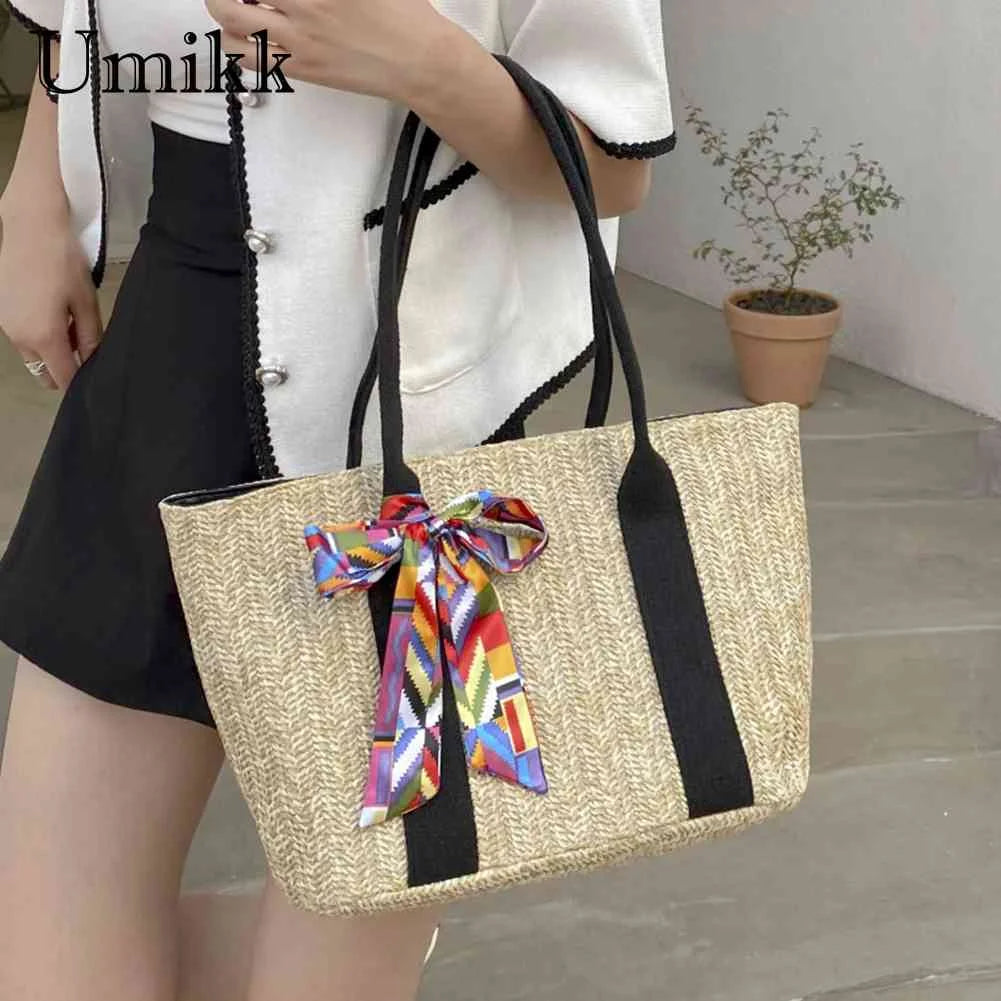 Straw Clutch Large Capacity Beach Bag for Lady Vacation Daily Casual