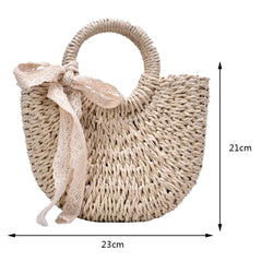 Straw Handbags Totes Large Capacity Satchel Bags for Vacation Travel