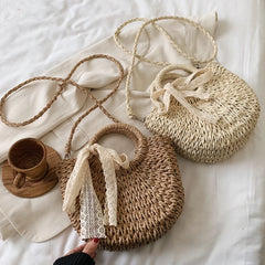 Straw Handbags Totes Large Capacity Satchel Bags for Vacation Travel