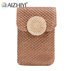 Women Straw Shoulder Crossbody Bag Woven Summer Ladies Handbag