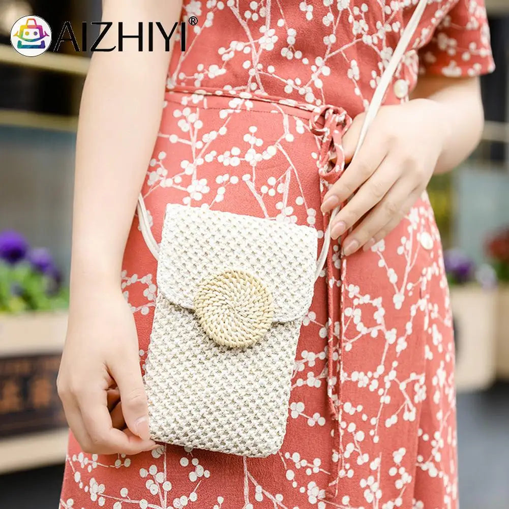 Women Straw Shoulder Crossbody Bag Woven Summer Ladies Handbag