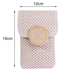 Women Straw Woven Shoulder Bag Summer Beach Holiday Girls Casual Travel Handbag