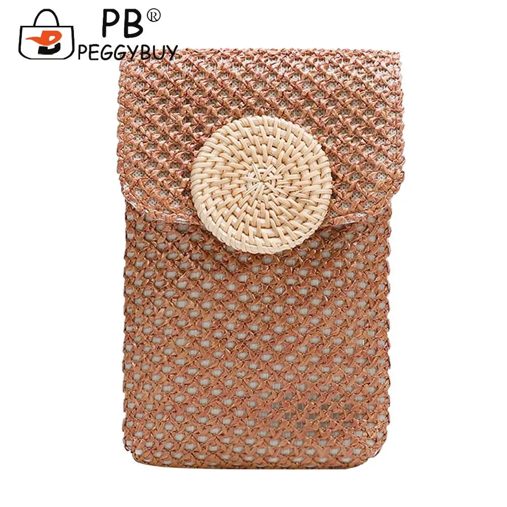 Women Straw Woven Shoulder Bag Summer Beach Holiday Girls Casual Travel Handbag