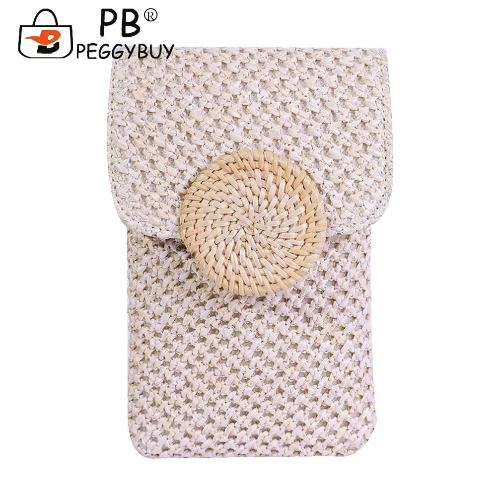 Women Straw Woven Shoulder Bag Summer Beach Holiday Girls Casual Travel Handbag