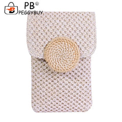 Women Straw Woven Shoulder Bag Summer Beach Holiday Girls Casual Travel Handbag