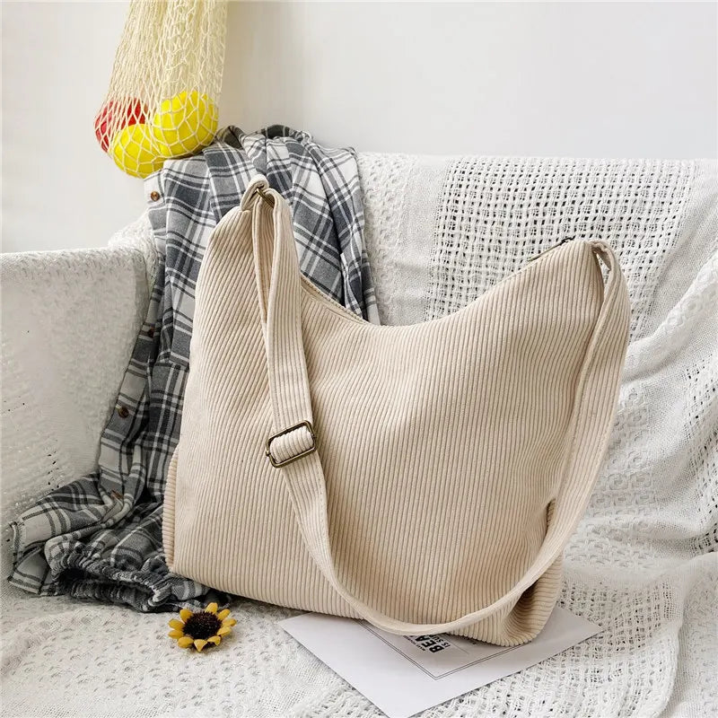 Corduroy Crossbody Bag for College Girls