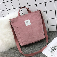 Striped Corduroy Crossbody & Shoulder Bag Eco Purse Solid Handbags