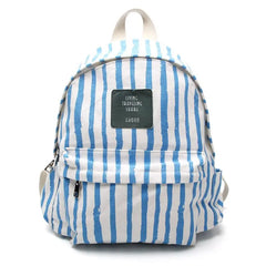 Stripes Canvas Backpack for Teenage Girls