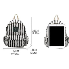 Stripes Canvas Backpack for Teenage Girls