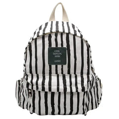 Stripes Canvas Backpack for Teenage Girls