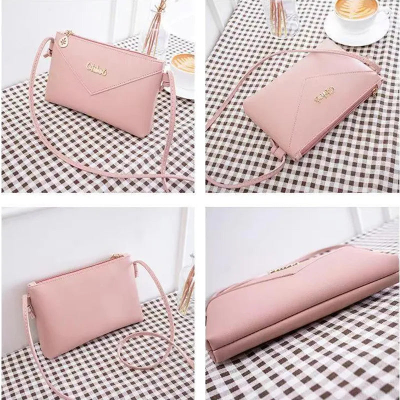Women Envelope Shoulder Messenger Bag Zipper Pu Leather Casual Square Bag