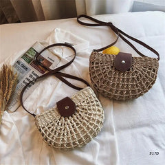 Women Straw Crossbody Bag Rattan Bohemian Clutch Shoulder