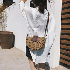 Women Straw Crossbody Bag Rattan Bohemian Clutch Shoulder