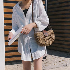 Women Straw Crossbody Bag Rattan Bohemian Clutch Shoulder