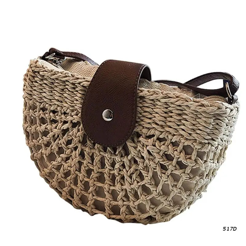 Women Straw Crossbody Bag Rattan Bohemian Clutch Shoulder