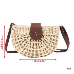 Women Straw Crossbody Bag Rattan Bohemian Clutch Shoulder