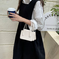 Women Texture Mini Square Handbag Solid All-match Shoulder Bag