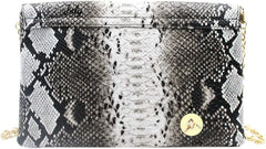 Snakeskin Envelop Clutch Handbag with Chain Strap