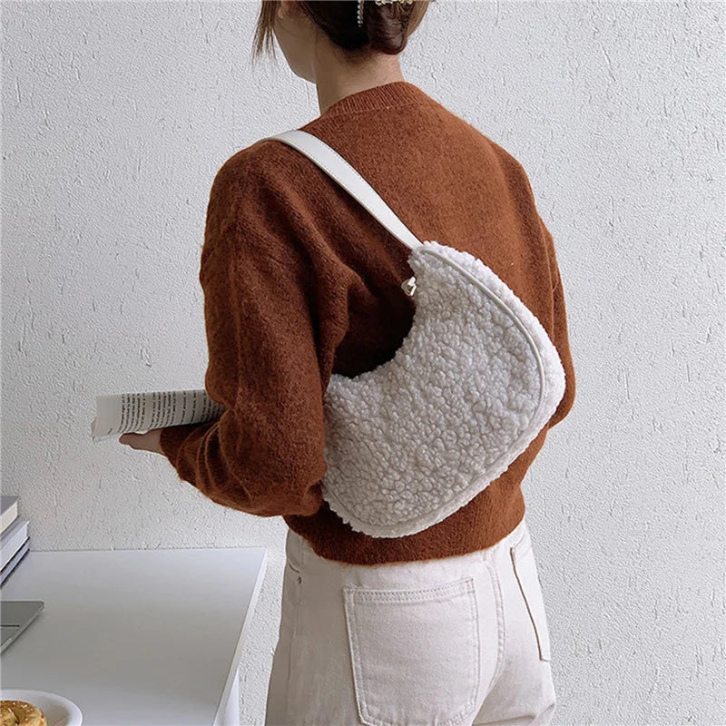 Cashmere Top-handle Bag Single Shoulder Portable Package
