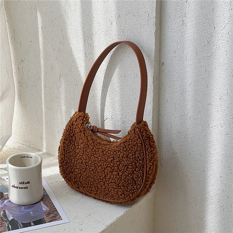 Cashmere Top-handle Bag Single Shoulder Portable Package