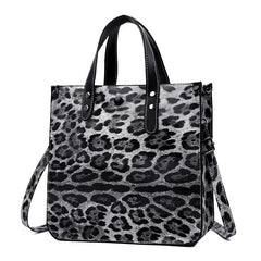 Leopard Tote Handbag Set with Chain Shoulder Bag and Wallet