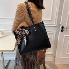 Women Tote Bag PU Leather Solid Shoulder Bag Female Vintage Crossbody Bags