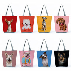 Women Tote Dog Handbags High Capacity Animal Print Shoulder Bag