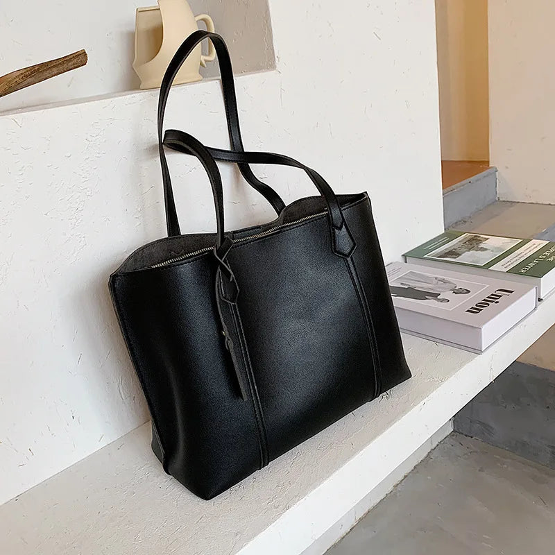Women Tote Handbag PU Shoulder Bag Soft Leather Shopper Bags