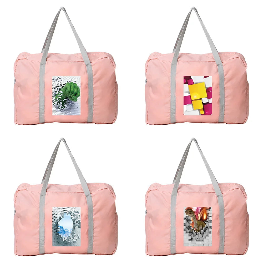 3D Printed Weekend Travel Tote Bag Large Storage Organizer Handbag