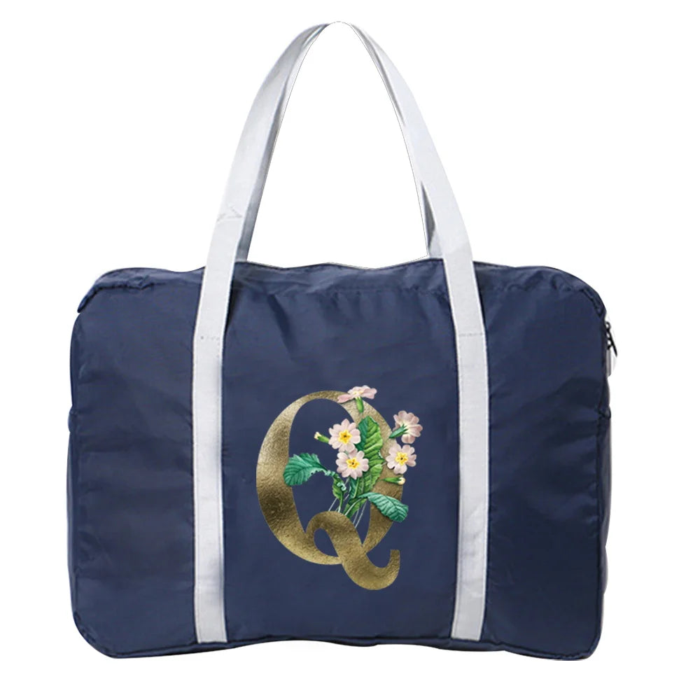 Printed Foldable Duffle Bag Travel Tote Organizer