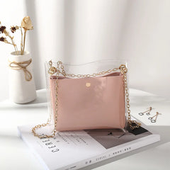 Women Transparent Bucket Bag PVC Jelly Small Shoulder Bag