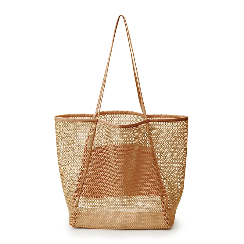 Women Mesh Shoulder Bag Large Capacity Eco Shopper Totes
