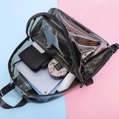 Women Clear PVC Backpack Travel School Bookbag Teen Girls