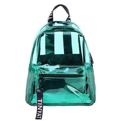 Women PVC Backpack Transparent School Bookbag Daypack Rucksack for Girls