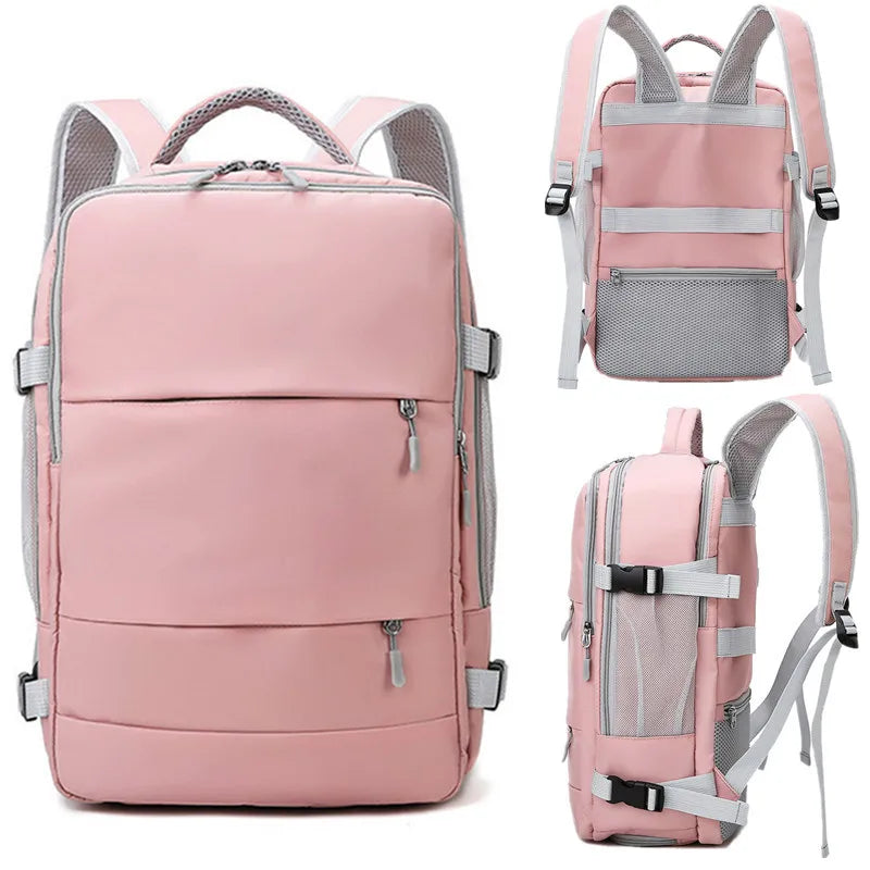 Women Travel Backpack Water Repellent Anti-Theft Daypack Bag USB Port